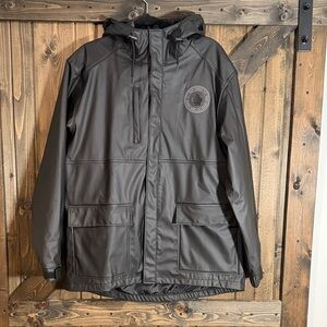 2/35$ Women's Black Hooded Raincoat